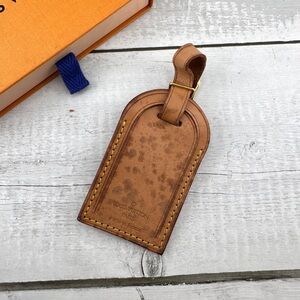 AUTHENTIC Vachetta Leather Luggage tag and loop.